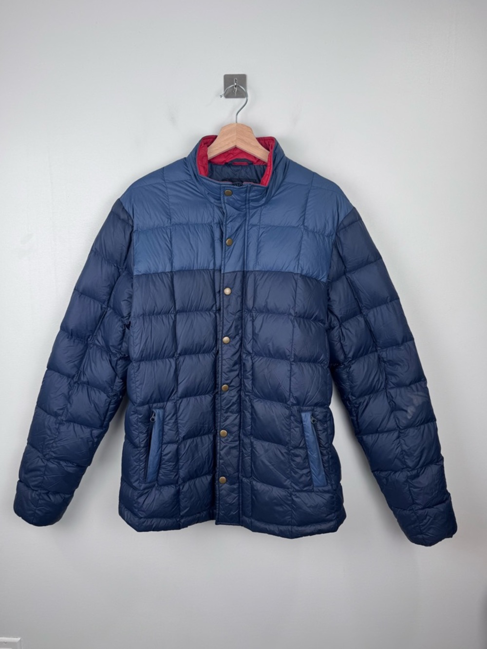 Marine Layer Men 2-Tone Quilted‎ Duck Down Feathers Puffer Jacket Size Large